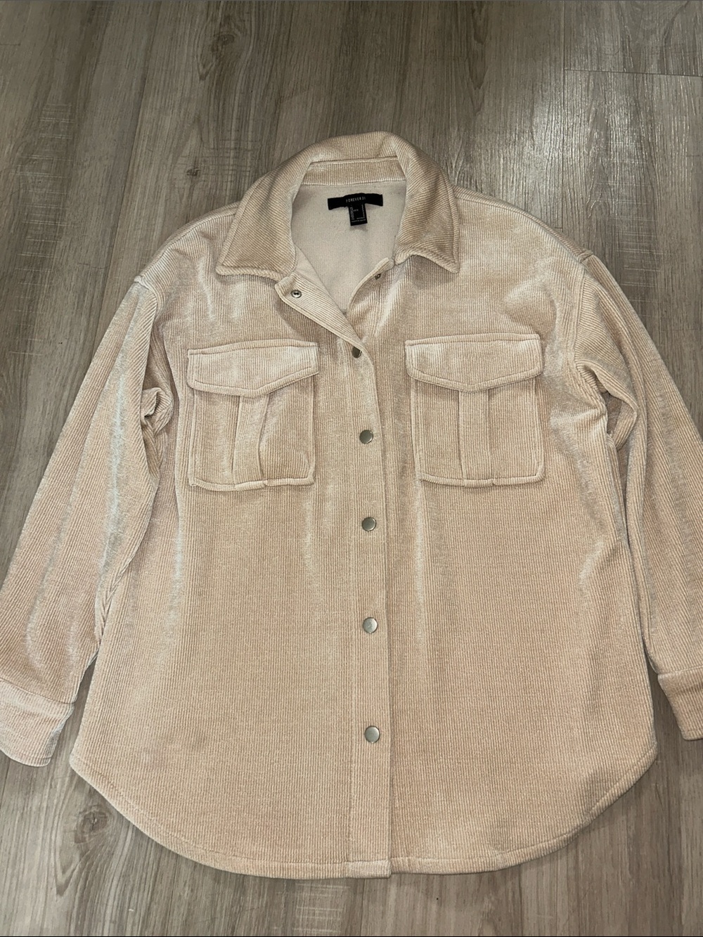 Forever 21 Beige Plush Utility Shacket